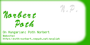 norbert poth business card